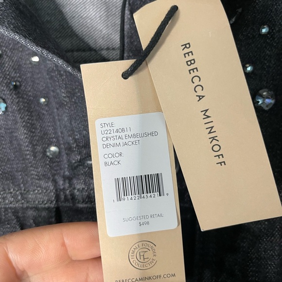 Rebecca Minkoff Embellished Charcoal Denim Jacket - Picture 4 of 5
